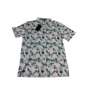 Bad Birdie Polo Golf Shirt Mens Size Medium M Mirage Oasis Polyester Stretch NWT